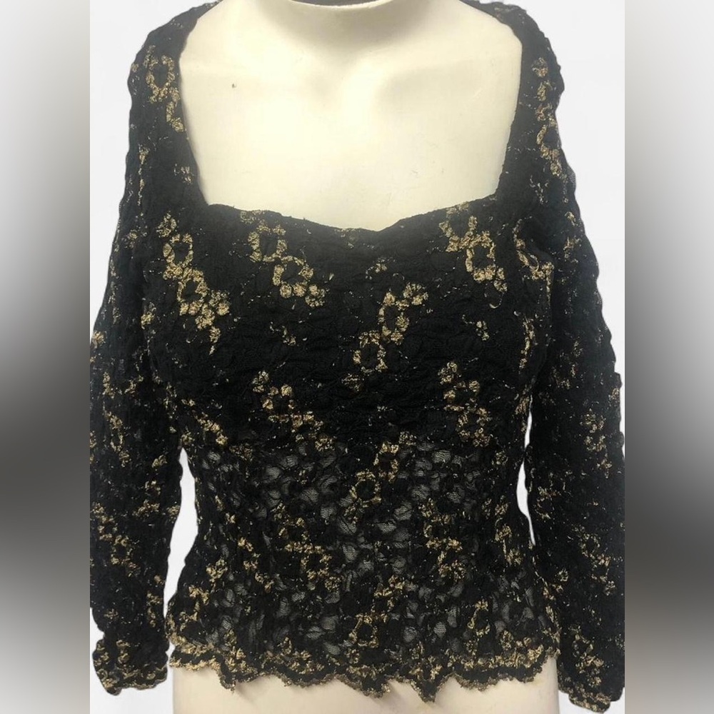 Moda Black and Gold Lace Dress